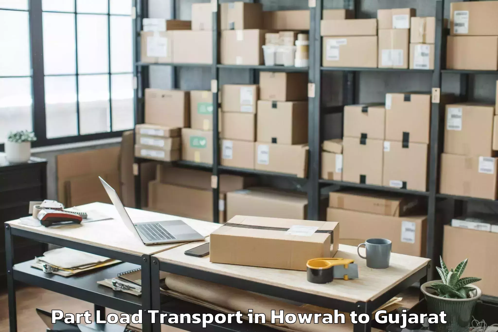 Top Howrah to Rajpipla Part Load Transport Available